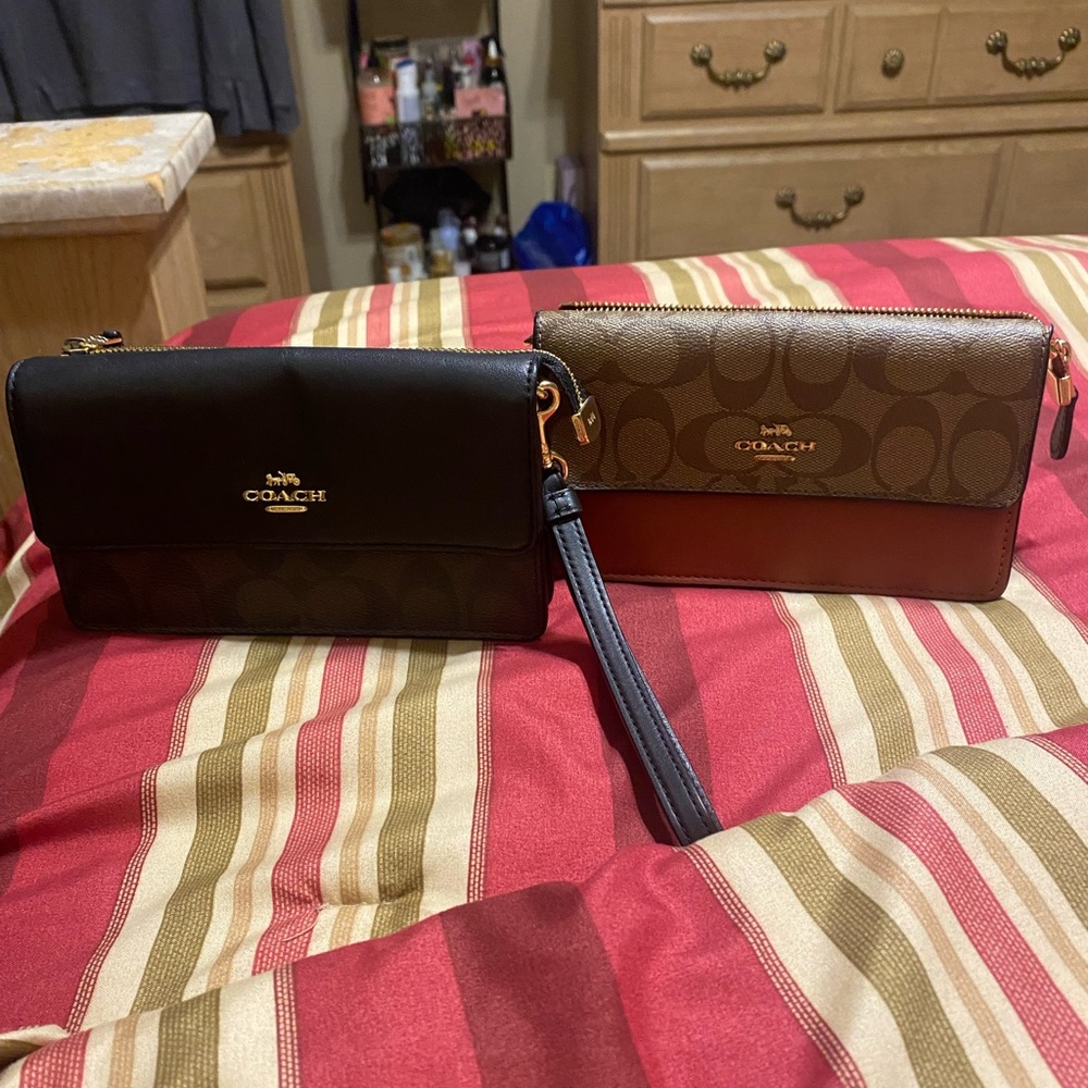 Coach Black and Brown clutches set or wristlet